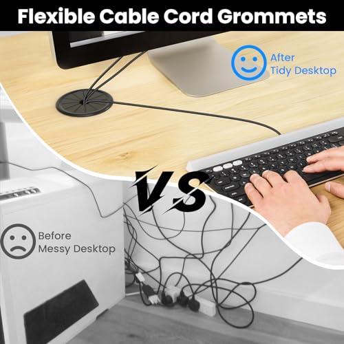 Aifeier ET 5PCS Petal-Shaped Cable Grommets 1-1/2 Inch (37.5mm) - Organize & Protect Wires