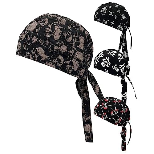 Cotton Do Rags Skull Beanie Doo Rag Chef Bandana Hat Welder Welding Sweat Skull Caps Dew Rags Helmet Liner for Men and Women