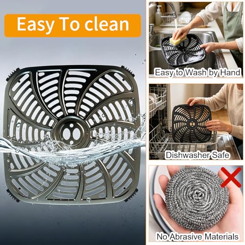 GCQ 8QT Gourmia GAF823/GAF858 Air Fryer Grill Pan 9.6 x 9.6 in with 4 Rubber Bumpers