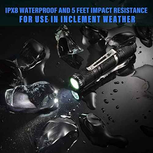 UltraTac K1 180LM Ultra-Bright LED Keychain Flashlight - Waterproof AAA Mini Light Compatible with Rechargeable Batteries, Compact Pocket-Sized for EDC, Camping, Hiking, Emergencies & Outdoor Use