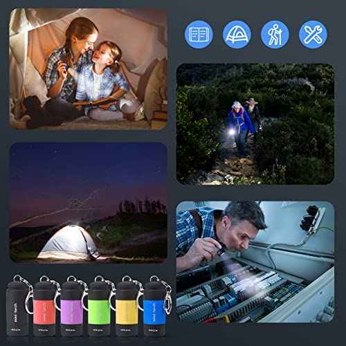 Mini Keychain Light,USB Rechargeable Keychain Flashlights 3 Pack Waterproof Small Flashlights for Emergency LED Tiny Flashlight Colorful Gift for Kids Students Family