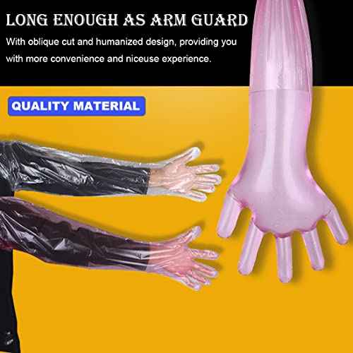 50 Pack Shoulder Length Gloves Veterinary Insemination Rectal Long Gloves Disposable Plastic Palpation Glove 35 Inch Long for Dogs Cattle Horse Gastrointestinal Examination Field Dressing