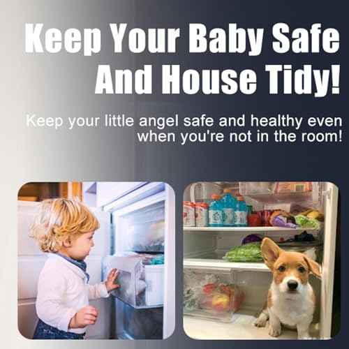 5 Pack Fridge Locks with Self Adhesive, Refrigerator Latch for Kids, Toddlers and Children, Child & Baby Proofing Freezer Door Lock for, Cabinets and Drawers, Oven, Windows