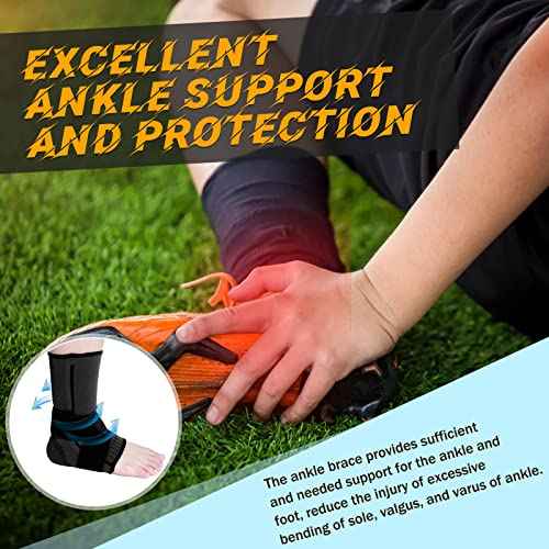 Tarpop 1 Pair Ankle Brace for Kids Compression Ankle Sleeves Adjustable Foot Support Brace Elastic Guard for Children Boys Girls Sports Running Jogging Dance Fitness Gymnastics(Black,X-Small)