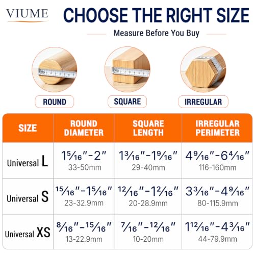 VIUME 24 Pcs Clear Universal Round & Square Chair Leg Floor Protectors for Hardwood Floors