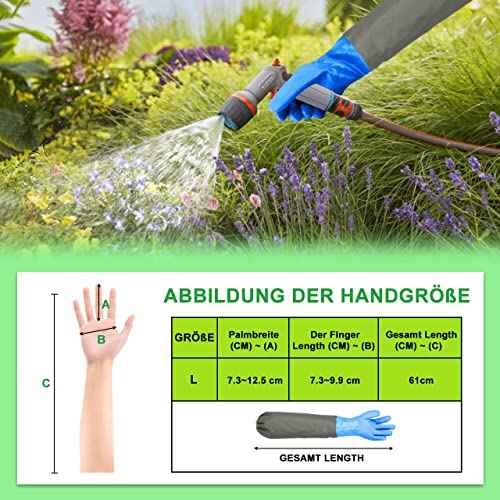 Chemical Resistant Nitrile Gloves Long Rubber Gloves Heavy Duty Long Gloves for Cleaning Suitable for Women and Men