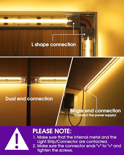 HitLights 8mm Solderless LED Tape Light Connectors Pack of 12 for 12V/24V Single Color Strips