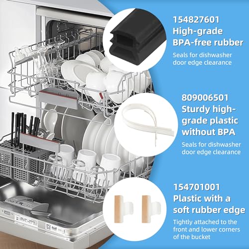 Frigidaire Dishwasher Door Seal Kit with Bottom Gasket & Splash Shield by APPLIANCEMATES