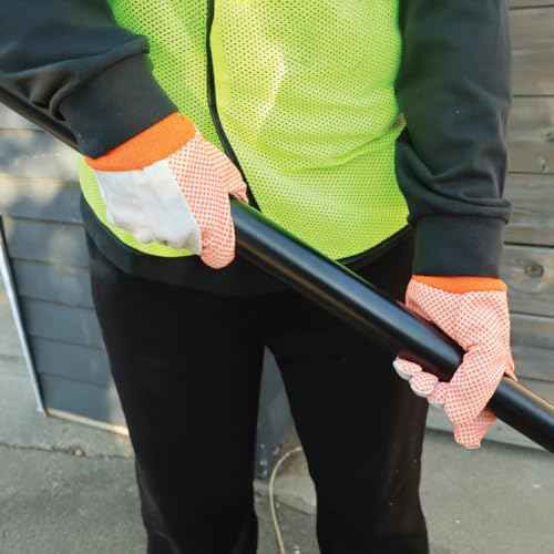 Liberty Glove & Safety 9505A Cotton Canvas Men's Glove with Fluorescent Orange PVC Dots (Pack of 12)