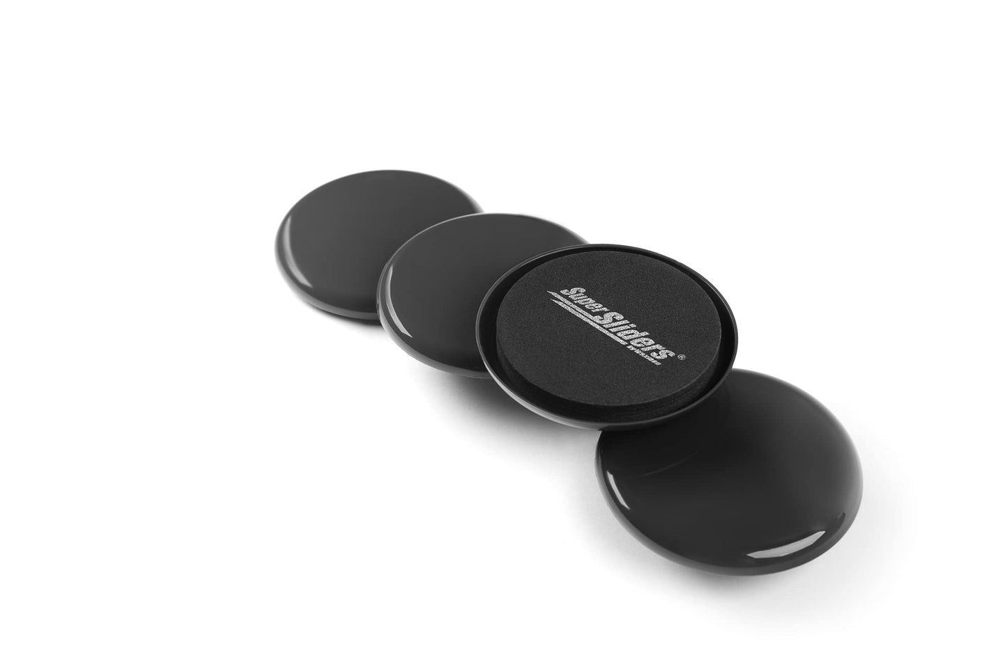 Super Sliders 3 1/2" Round Reusable Furniture Sliders for Carpet - Effortless Moving and Surface Protection, Black (4 Pack)