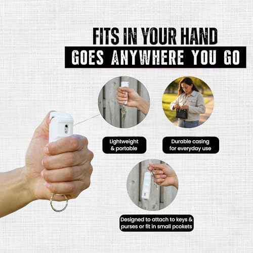 Police Magnum Keychain Pepper Spray Flip Top Safety 1 Pack 1/2oz - Maximum Heat Strength OC with Dye- Tactical Small Compact Case Holder- for Women & Men's Self Defense- Made in The USA