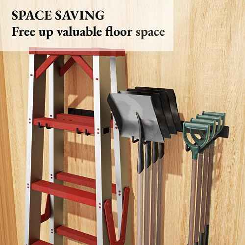 Folding Chair Storage Rack Wall Mount, Garden Tool Hanger for Garage Organization, Patio, Beach & Camping Chairs Organizer Hooks, Holds 240 lbs - 2 Pack