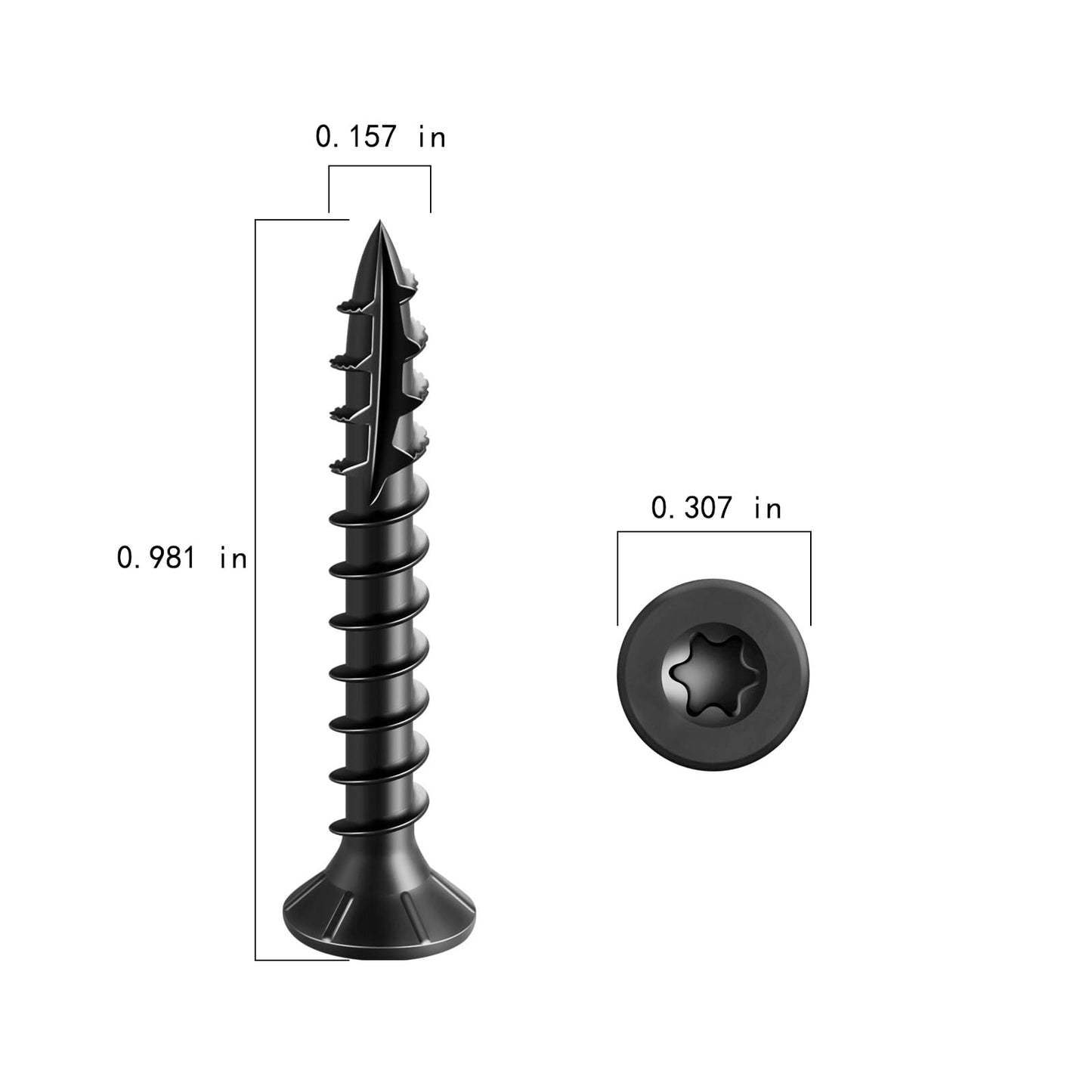 Wensilon #8 * 1" Black Deck Screws, (240pcs) 1 lbs.Exterior Wood Screws, Rust Resistant Epoxy Coated, Bronze, T20 Star Bit