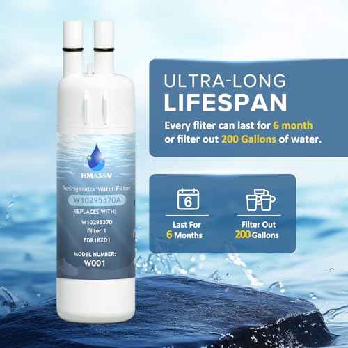 W10295370A Water Filter Replacement, Compatible with Everydrop Filter 1, Whirlpool EDR1RXD1, EDR1RXD1B, W10295370, WHR1RXD1, KAD1RXD1, P4RFKB2, P8RFWB2L, 46-9930, 46-9081 2PACK