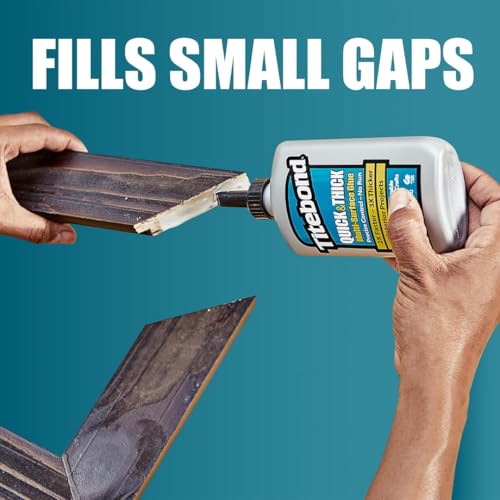 Titebond Quick & Thick Multi-Surface White Glue 16 Oz. Fast Dry, Strong Bond