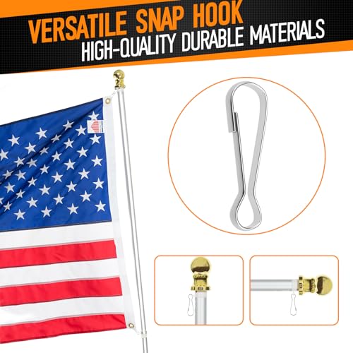 60pcs Metal Spring Hook Buckles Nickel Plated for Hanging, Zippers, Keychains