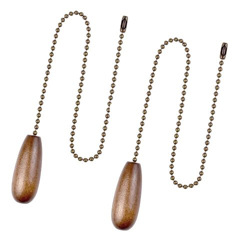 Dotlite Ceiling Fan Pull Chain Extender, 2pcs Wooden Decorative Pendant Extension Chains, 12 Inches Lighting & Fan Beaded Ball Fan Cord Extender Ornament with Connector
