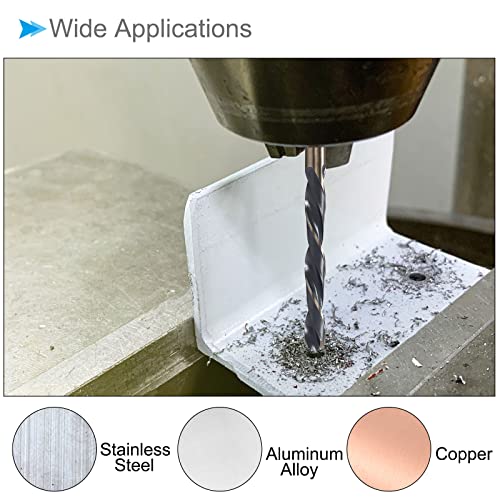 Twist Drill Bits, 12mm Cutting Edge, Titanium & Nitride Coated High Speed Steel 4341 Round Shank - (Applications: for Stainless Steel Drilling Machine), 1-Piece