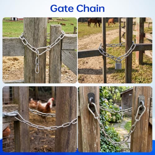 Heavy Duty Stainless Steel Gate Chain Lock with Carabiners - 2 Pack, 28 Inch