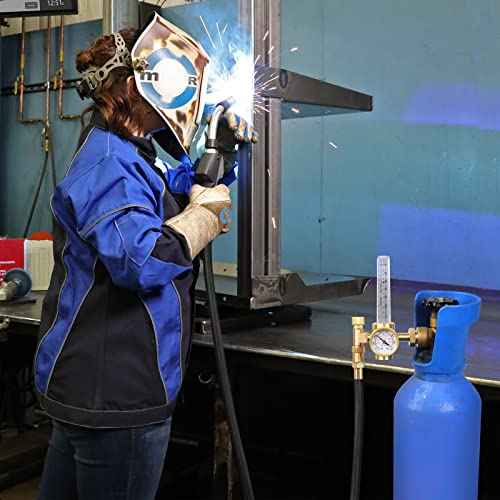 BETOOLL Argon Regulator - Welding Regulator - Argon/CO2 Mig Tig Flow Meter Gas Regulator Gauge with 6.6Ft Gas Hose