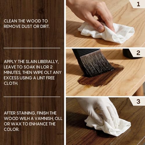 SENVEN Walnut Wood Stain 3.5 Fl Oz - Fast Drying, Water-Based, Non-Toxic Interior & Exterior Furniture & Cabinet Finish