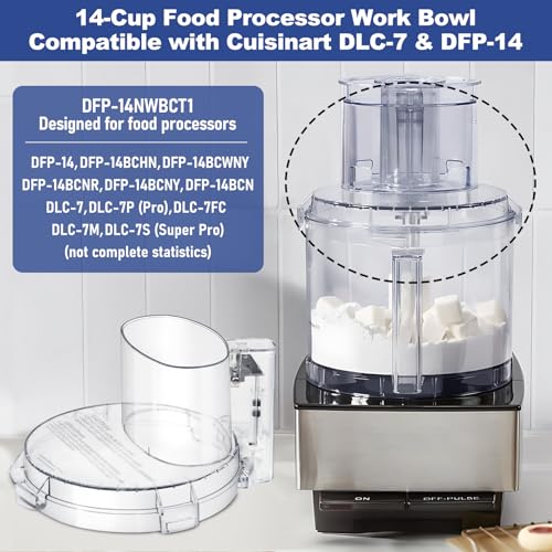 IHOUMEX DFP-14NWBCT1 4-Lug Work Bowl Cover for Cuisinart DFP-14 Series, 7.6x4.3in