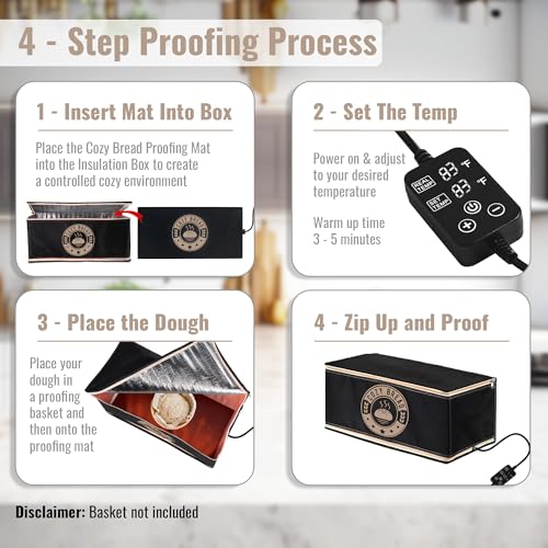 Cozy Bread Proofing Mat & Insulation Box Bundle – Thermostat Controlled Sourdough Proofer Kit (10 x 21 in) – PROOFING MAT & BOX