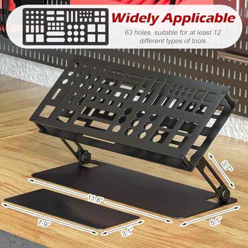 Screwdriver Organizer Holder Screwdriver Storage Rack for Desktop, Angle and Height Adjustable, Carbon Steel Tool Shelf for rc Repair, Plier (Black)