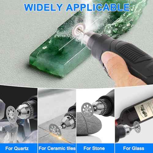 20 PCS Professional 545 Diamond Cutting Discs£¬Cut Off Wheel Kit for Dremel Rotary Tools | 22mm Blades + 4 Mandrels & Screwdriver