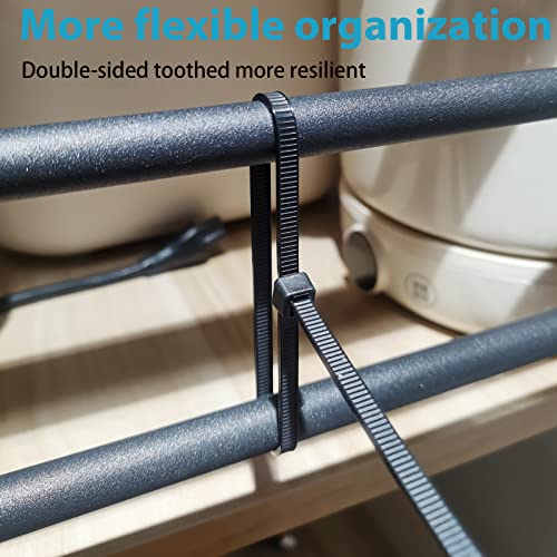 JIANYANG 12 Inch Heavy Duty Zip Ties 100 Pack, 100lb Tensile Strength, Double-Sided Toothed Nylon Cable Ties for Indoor Outdoor Use