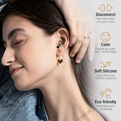 Ear Plugs for Sleeping, Noise Cancelling & Motorcycle Wind Noise - Reusable Earplugs & Hearing Protection in Soft Flexible Silicone for Sleep, Concerts or Focus - NRR 28db Earplugs, 8 Tips S/M/L/XL