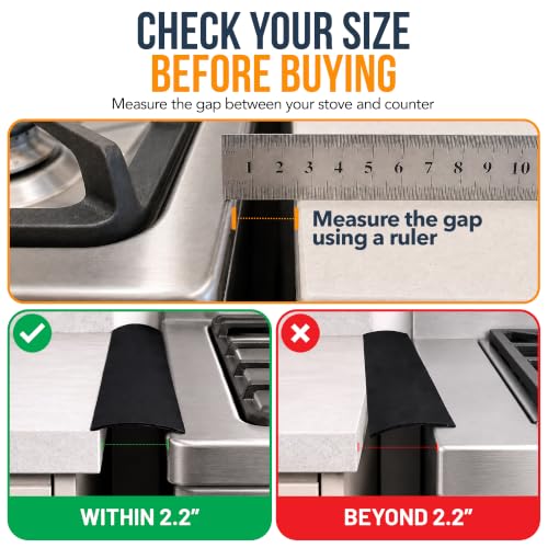 Linda’s Essentials 21 Inch Silicone Stove Gap Cover Black - Heat Resistant, Easy Clean, Fits Up to 2.3" Gap