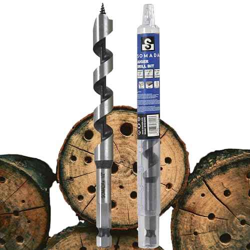 SOMADA 1/2-Inch x 6-Inch Auger Drill Bit for Wood, Quick Change Hex Shank 3/8-Inch One Piece, Ship Auger Long Drill Bit for Soft and Hard Wood, Plastic, Drywall and Composite Materials