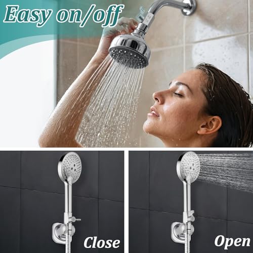 Carvedexquisitely 1 Pack Stainless Steel Shower Head Shut Off Valve 1/2" NPT Water Flow Control