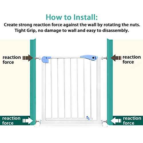 OwnMy M10 (10mm/0.39") Gate Adapters 4PCS Gate Threaded Spindle Rod Accessory Pressure Gate Replacement Parts Screw Mounted Bolts Kit for Stair Railing/Pets Doors, White