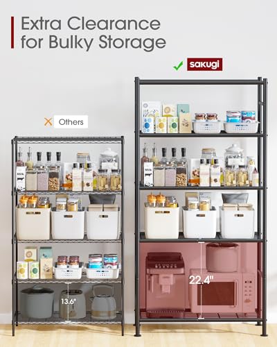 Black 5-Tier Heavy Duty Metal Garage Shelving Unit - 33x12.6x72 inches