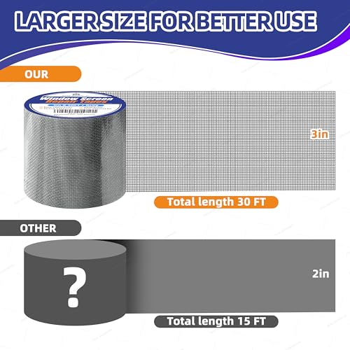KING MOUNTAIN Gray Window Screen Repair Tape 3in x 20ft Heavy Duty Waterproof Patch Kit