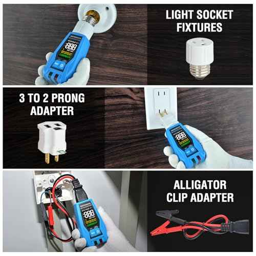 Circuit Breaker Finder Tool with Accessories, 90-135V AC Digital Breaker Finder with Integrated GFCI Outlet Tester, Circuit Tracer with Buzzer Alarm & Color Display, Includes Carrying Case