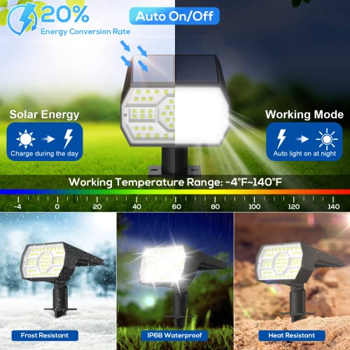 NYMPHY Outdoor Solar Lights 4 Pack Waterproof Cool White - Garden & Pathway Lighting