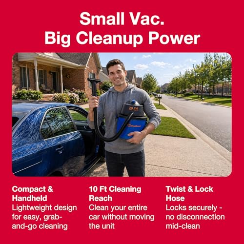 Koblenz WD-2L 2 Gallon 2.0 HP Wet Dry Vacuum Cleaner for Home Garage Car Workshop