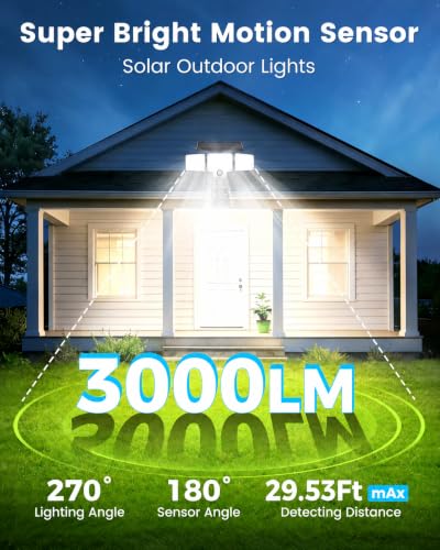 LUHLEE 2-Pack Clip-On Solar Flood Lights with Motion Sensor, 3000mAh Battery, Remote Control