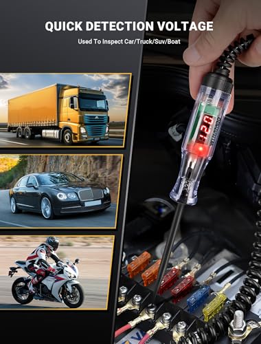 WINAMOO 3V-48V Automotive Digital Voltage Tester with LED Display & Polarity Indicator