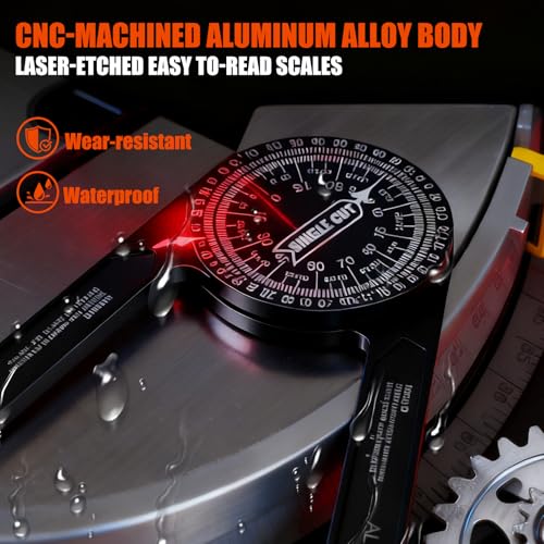 7 Inch Aluminum Miter Saw Protractor - High-Precision Angle Finder with Mini-Wrench