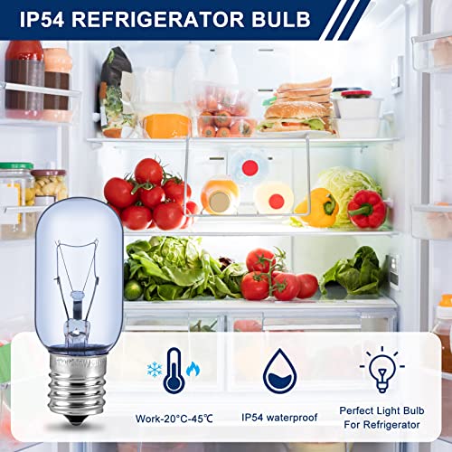 AMI PARTS 40W T8 Refrigerator Light Bulb 2 Pack (Model 297048600 / 241552802) E17 Base