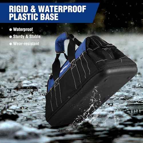 WORKPRO 16-inch Wide Mouth Tool Bag with Water Proof Molded Base