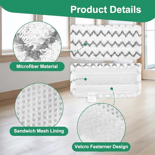 4 Pack Steam Mop Replacement Pads for Shark S1000 Series | Jikefa