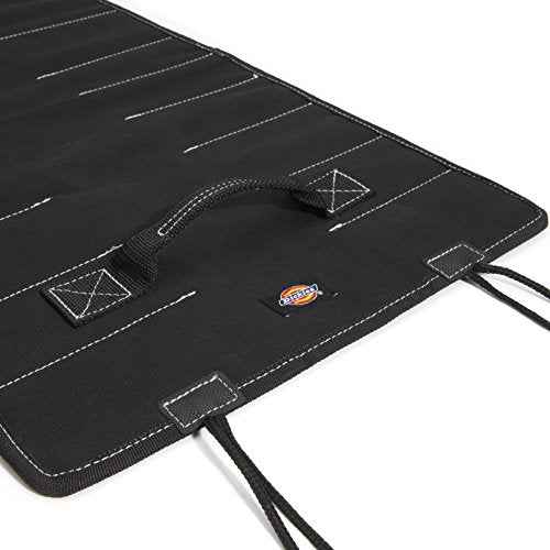 Dickies Large Wrench/Screwdriver Organizer Roll for Mechanics, 23 Tool Pockets, Durable Canvas Construction, 26 in. x 14.25 in. Unrolled, Black