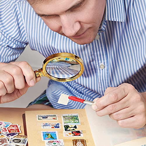 2 Pieces Bent Tip Tweezers with Rubber Tips PVC Coated and 2 Pieces Tweezers Rubber Coated PVC Soft Non Marring Flat Tips Lab Hobby Jewelry Craft Stainless Steel Tool(Red)