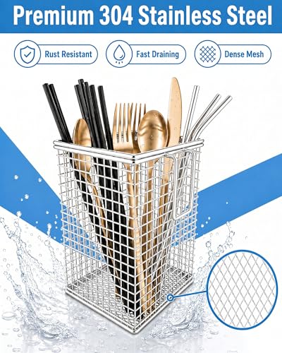 Viscogrip 1 PCS Dishwasher Chopstick Basket with Hook, 304 Stainless Steel