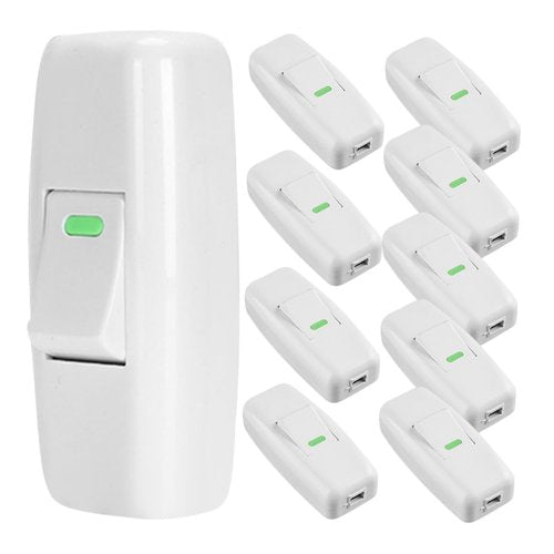 10Pcs Replacement Inline Switch for Table Lamp Convenient Bedside Lamp Control Durable Single Control Circuit Switch for Easy Use for Home Lighting